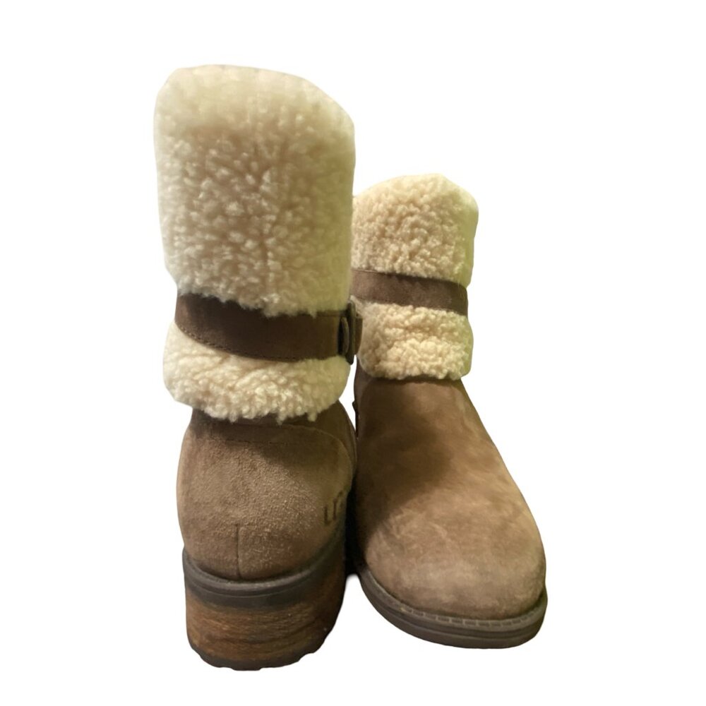 UGG Blayre II Brown and Cream Shearling Boots Women’s 9 - Picture 4 of 6